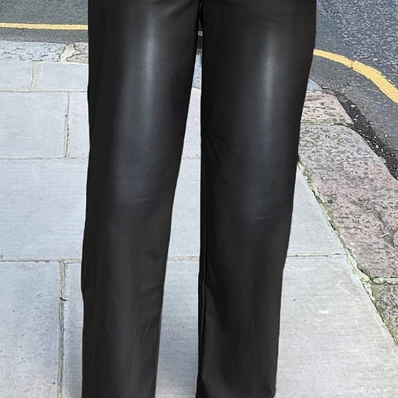 High waist wide leg PU leather pants - Picture 4 of 4